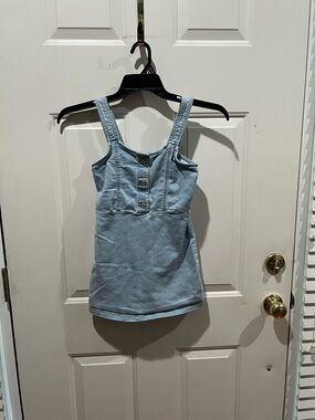 OshKosh B'gosh Light Blue Denim Tank Top with Front Buttons